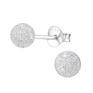 Sparkling Snowball Ear Studs 5mm