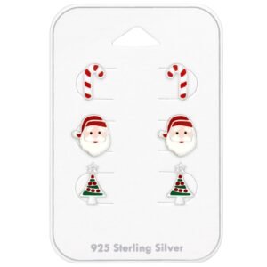 Children Christmas Santa Ear Studs Pack