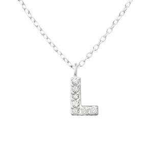 Sparkling "L" Necklace