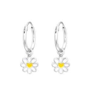 Heart Daisy Hoops 12mm