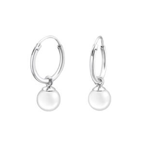 Essential Faux 6mm Pearl Hoops 12mm