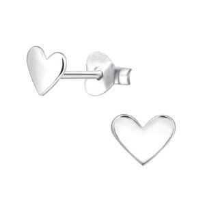 Plain Heart Ear Studs