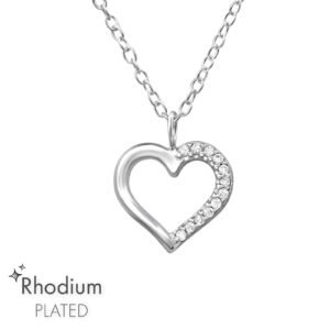 Half Eternity Heart Necklace