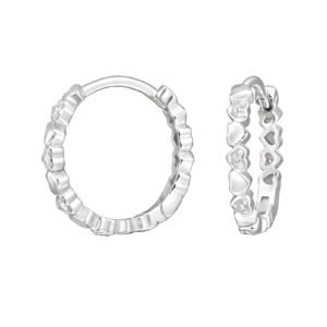 Zirconia Heart Hoops